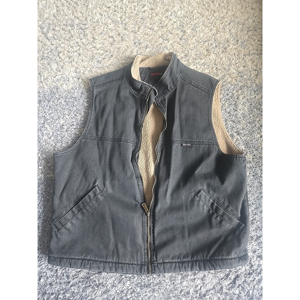Wolverine‎ Sherpa Lined Vest Heavy Canvas Work Vest Men's Sz X Large RN119414